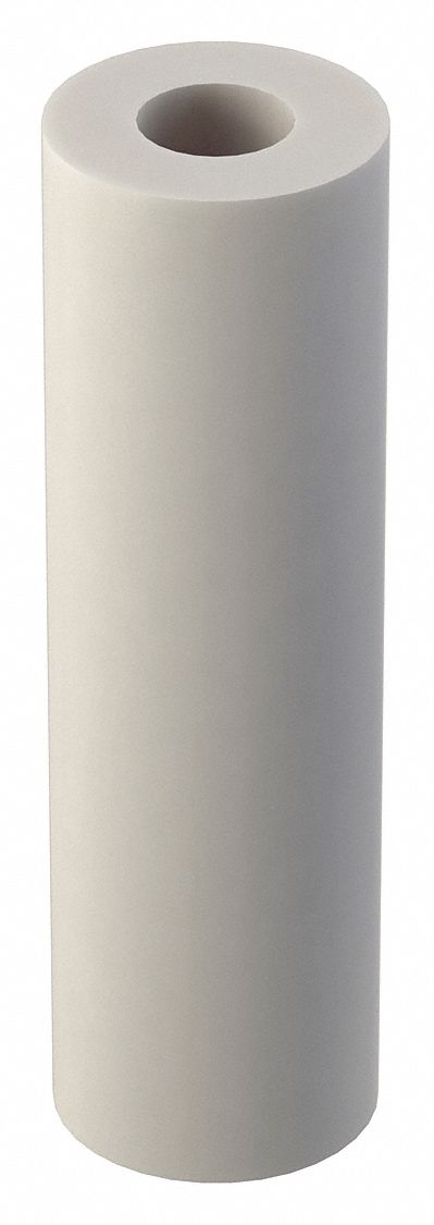 Spacer: For #8 Screw Size, Nylon, Plain, 1 1/4 in Overall Lg, 0.171 in Inside Dia, 10 PK