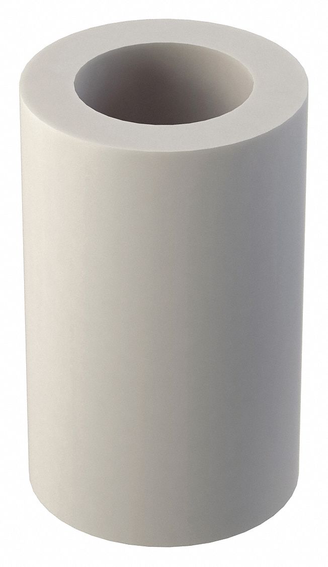 Spacer: For #10 Screw Size, Nylon, Plain, 1/2 in Overall Lg, 0.194 in Inside Dia, 10 PK