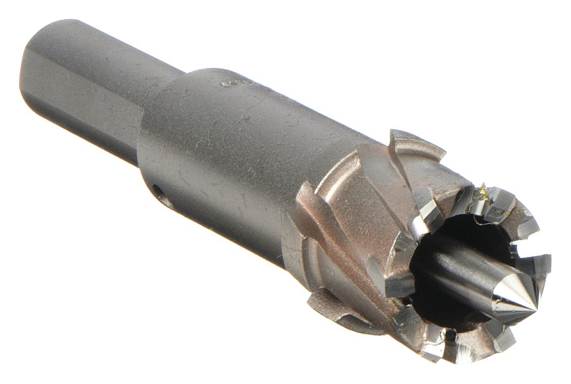 Annular Cutter: 13/16 in Cutter Dia, 1/2 in Max Cutting Dp, Pilot Pin Included, Bright