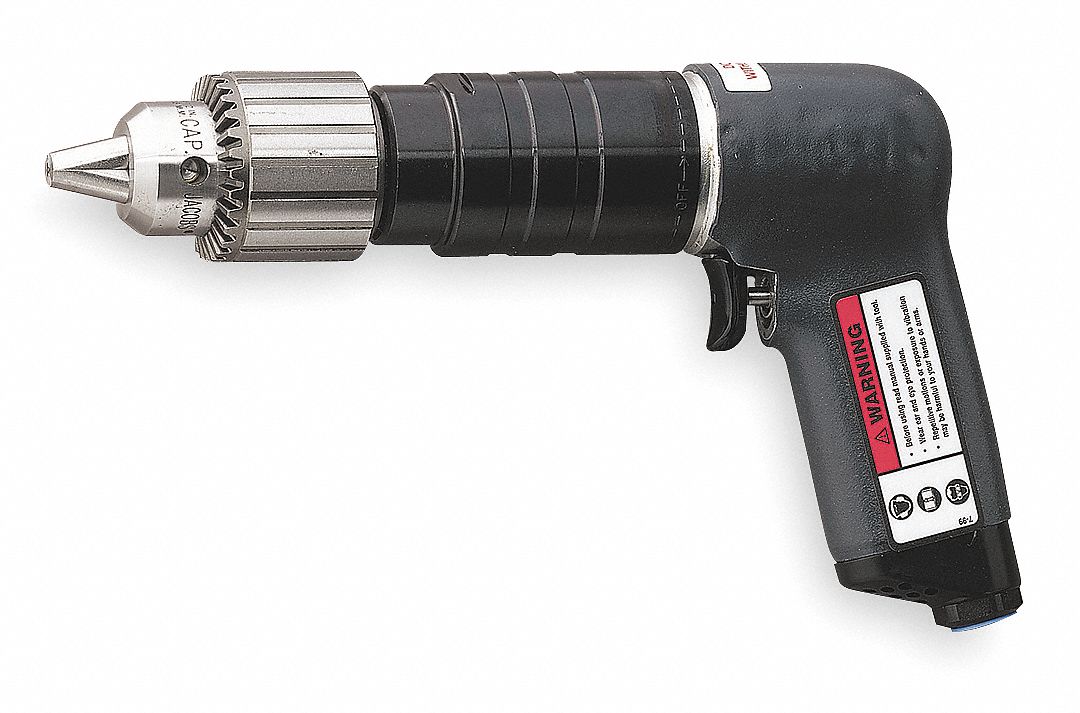 AIR DRILL,INDUSTRIAL,PISTOL,3/8 IN.