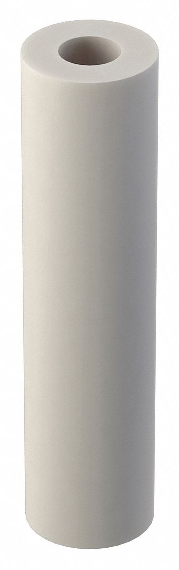 Spacer: For #4 Screw Size, Nylon, Plain, 1 in Overall Lg, 0.115 in Inside Dia, 10 PK