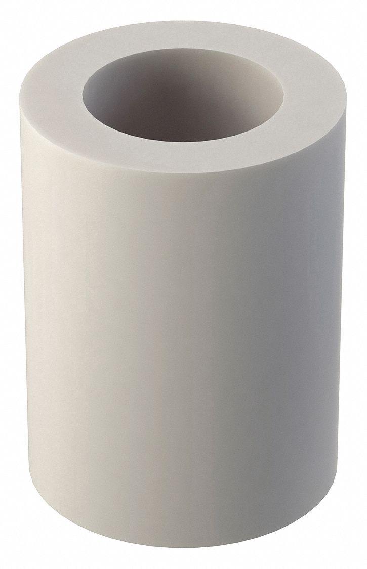 Spacer: For #4 Screw Size, Nylon, Plain, 1/4 in Overall Lg, 0.115 in Inside Dia, 10 PK