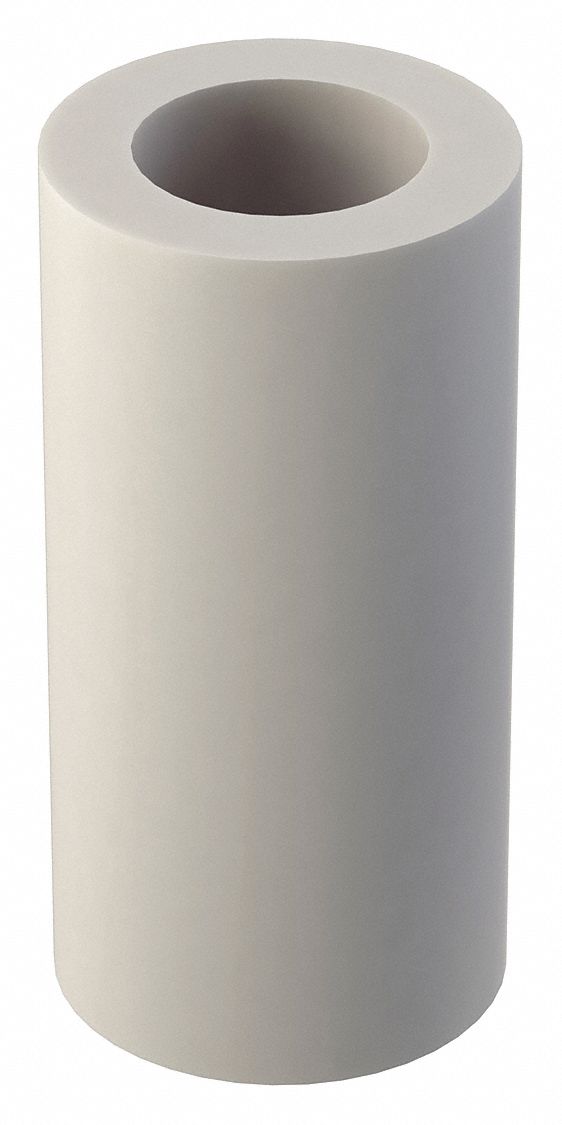 Spacer: For #4 Screw Size, Nylon, Plain, 3/8 in Overall Lg, 0.115 in Inside Dia, 10 PK