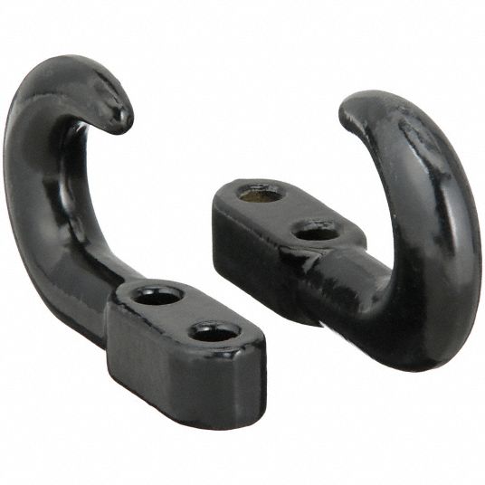 BUYERS PRODUCTS Tow Hook: Black, Carbon Steel, 2 PK