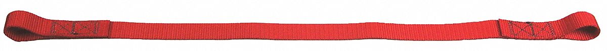 Motorcycle Tie Down Strap: 1 in Overall Wd, 24 in Overall Lg, Red, Polyester, Sewn Eye