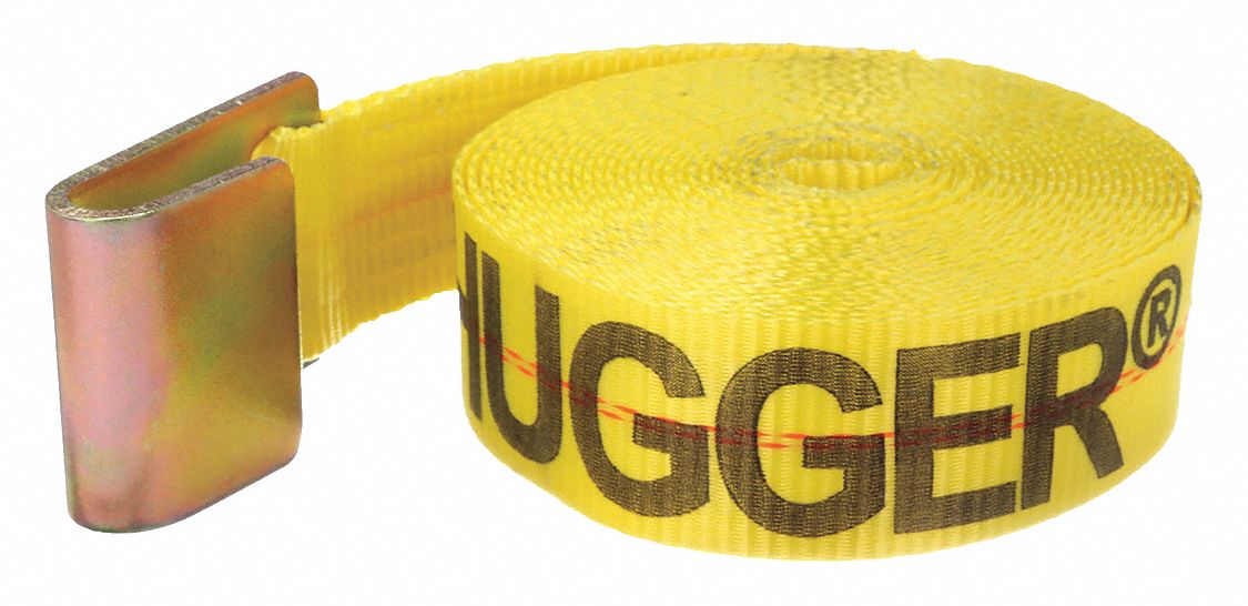 Tie Down Strap, Flat-Hook, Yellow