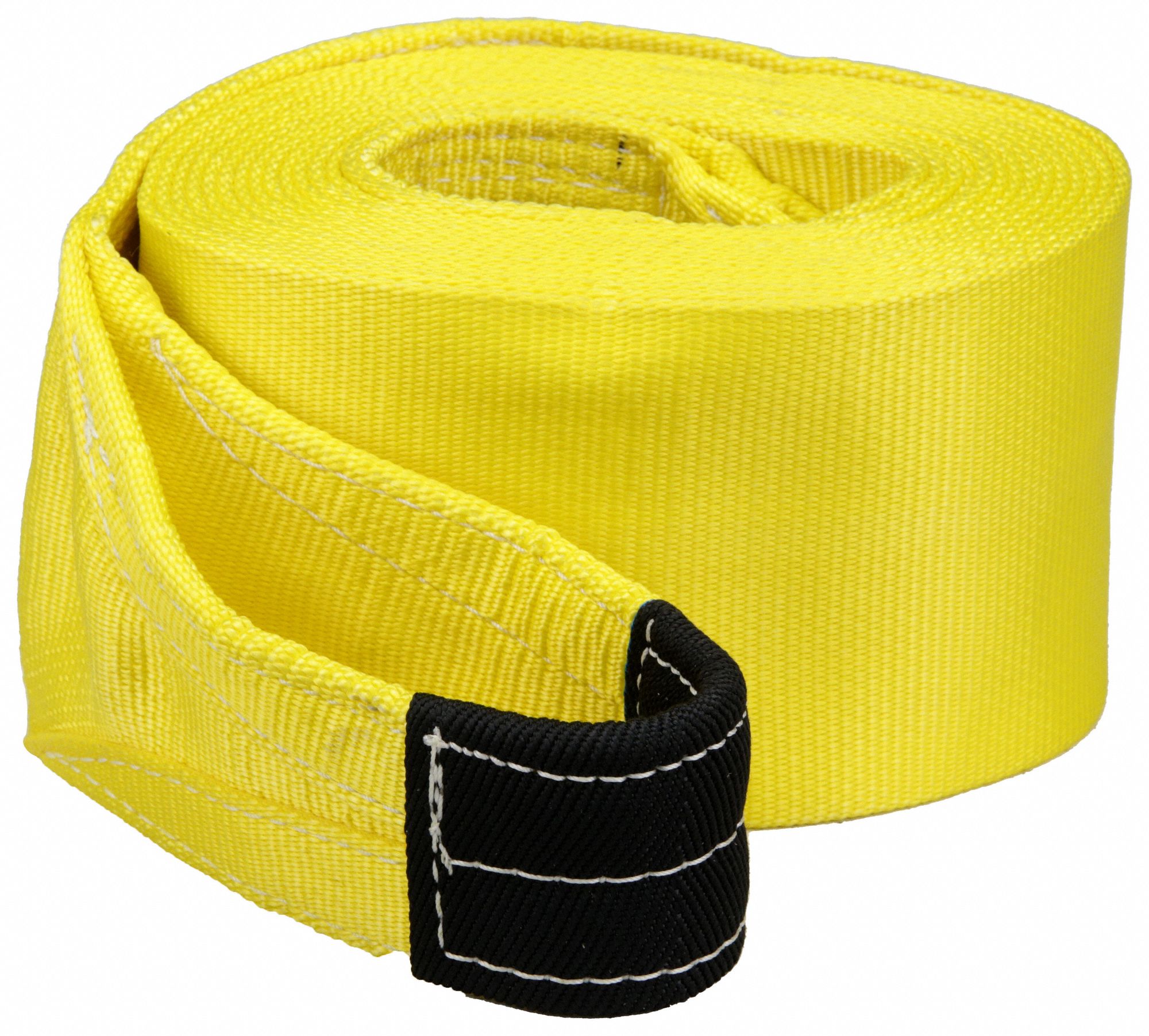 Vehicle Recovery Strap: 30 ft Overall Hook Size, 6 in Overall Wd, 30 ft Overall Lg, Yellow