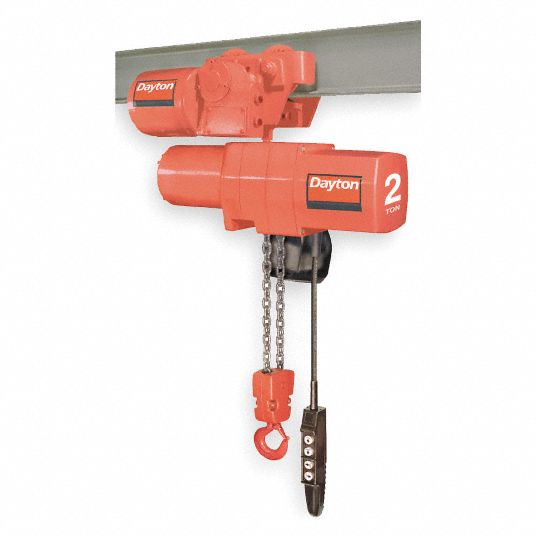 H4 Electric Chain Hoist, 4000 Lb Load Capacity, 230 460v, 15 Ft Hoist 