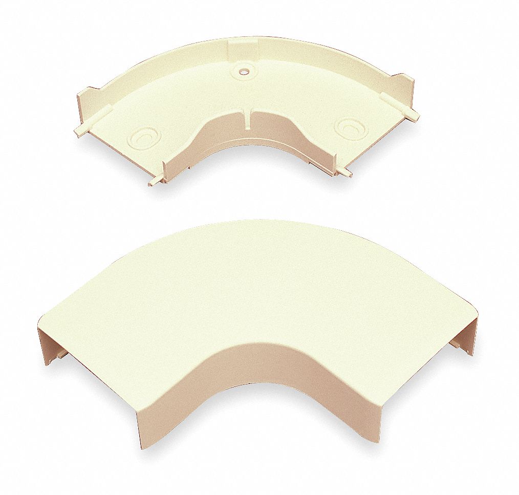 90 Degrees  Flat Elbow: PN03, 3/4 in Wd, 1/2 in Ht, Plastic, Ivory