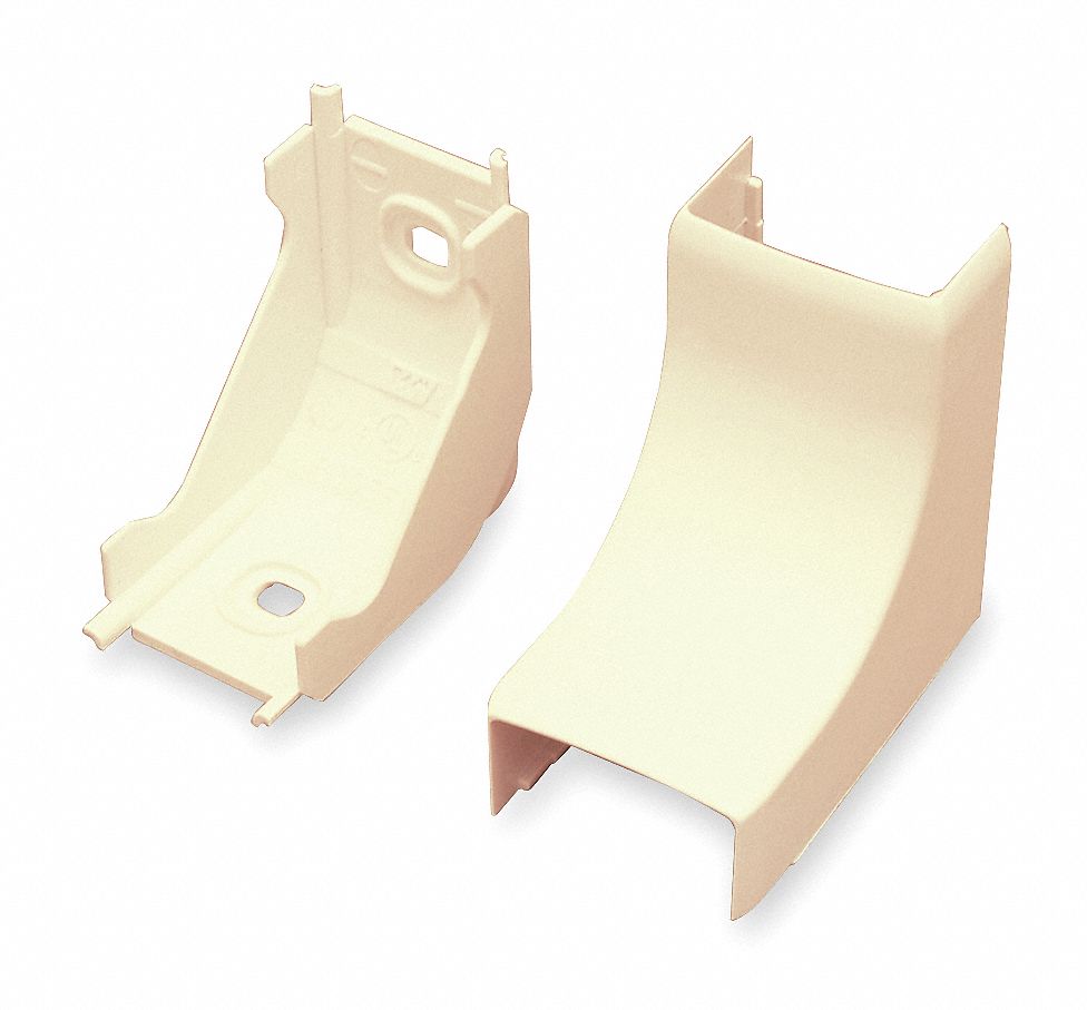90 Degrees  Internal Elbow: PN03, 3/4 in Wd, 1/2 in Ht, Plastic, Ivory