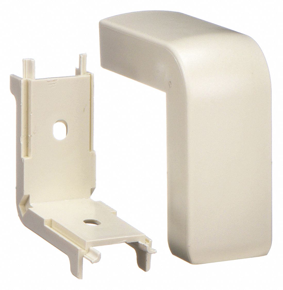 90 Degrees  External Elbow: PN03, 3/4 in Wd, 1/2 in Ht, Plastic, Ivory