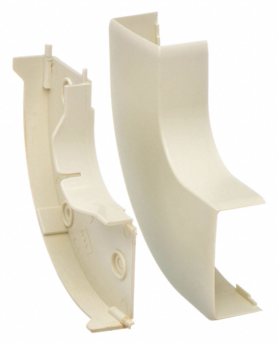 90 Degrees  Flat Elbow: PN10, 1 3/4 in Wd, 3/4 in Ht, Plastic, Ivory