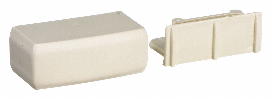 Blank End: PN10, 1 3/4 in Wd, 3/4 in Ht, Plastic, Ivory