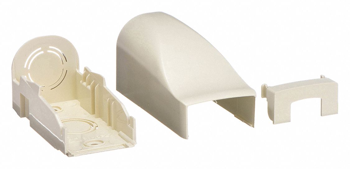 Entrance End Fitting: PN10, 1 3/4 in Wd, 3/4 in Ht, Plastic, Ivory