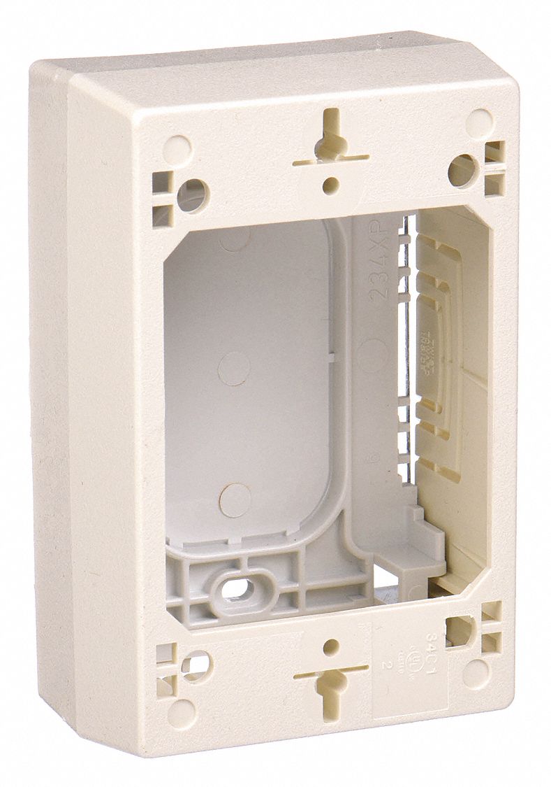 POWER BOX, PN03/PN05/PN10 SERIES, PLASTIC, IVORY, 1 GANG