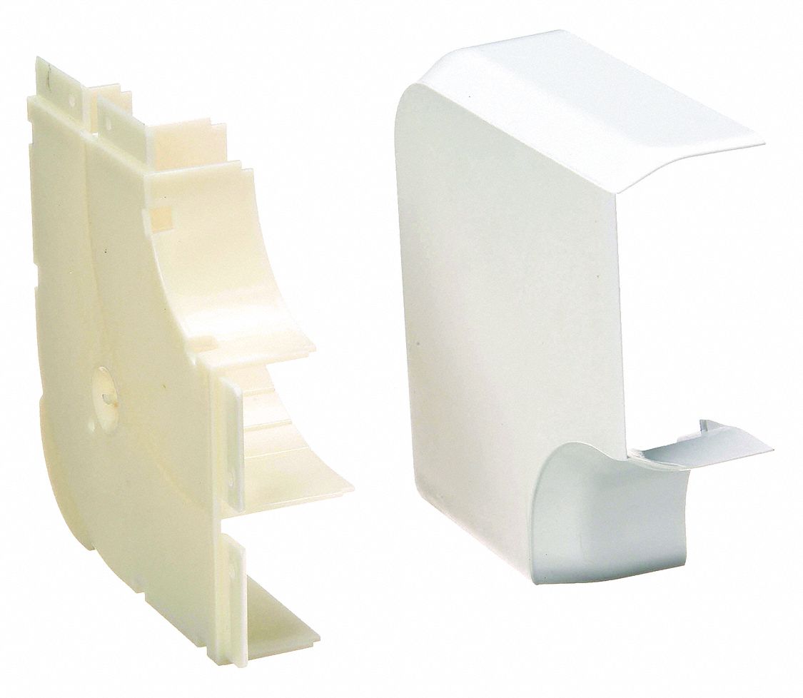 Flat Elbow: CableSmart 40N2, 4 in Wd, 2 in Ht, Plastic, White