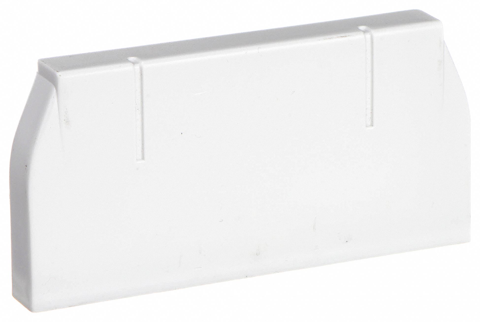 End Cap: CableSmart 40N2, 4 in Wd, 2 in Ht, Plastic, White