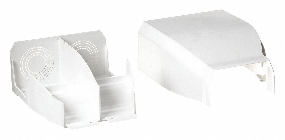 Divided Entrance End: CableSmart 40N2, 4 in Wd, 2 in Ht, Plastic, White