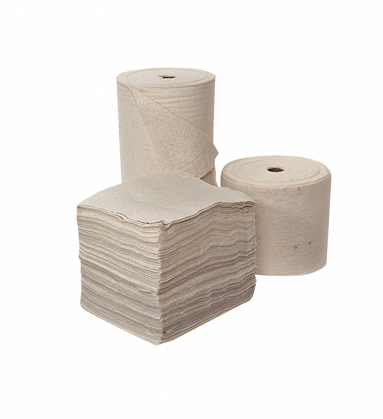 Heavy, Natural Fibers Absorbent Roll, Fluids Absorbed: Oil Only / Petroleum, 150 ft. Length