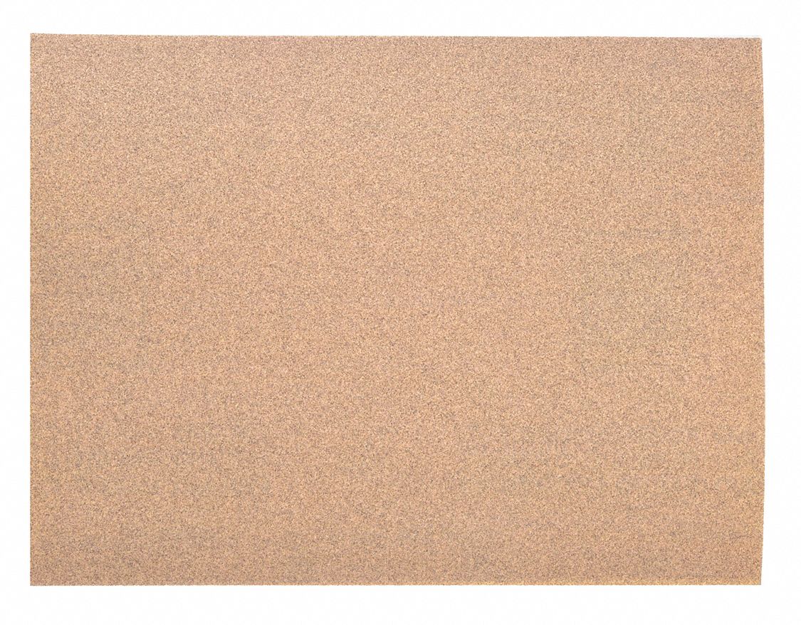 Sanding Sheet: 9 in W x 11 in L, Aluminum Oxide, P120 Grit, C Wt Paper, A213, 25 PK