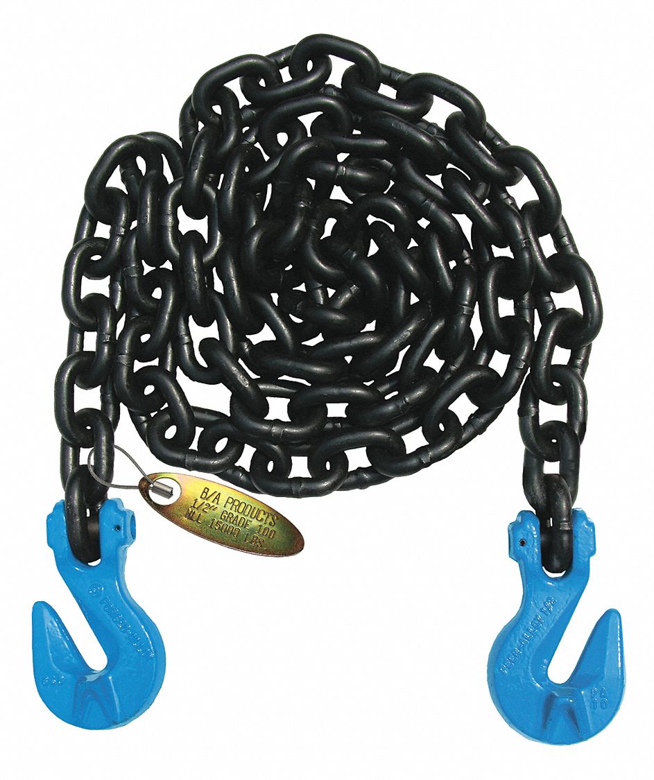 B/A PRODUCTS CO., 1/2 in Overall Hook Size, 100, Chain Slings 3YGG5