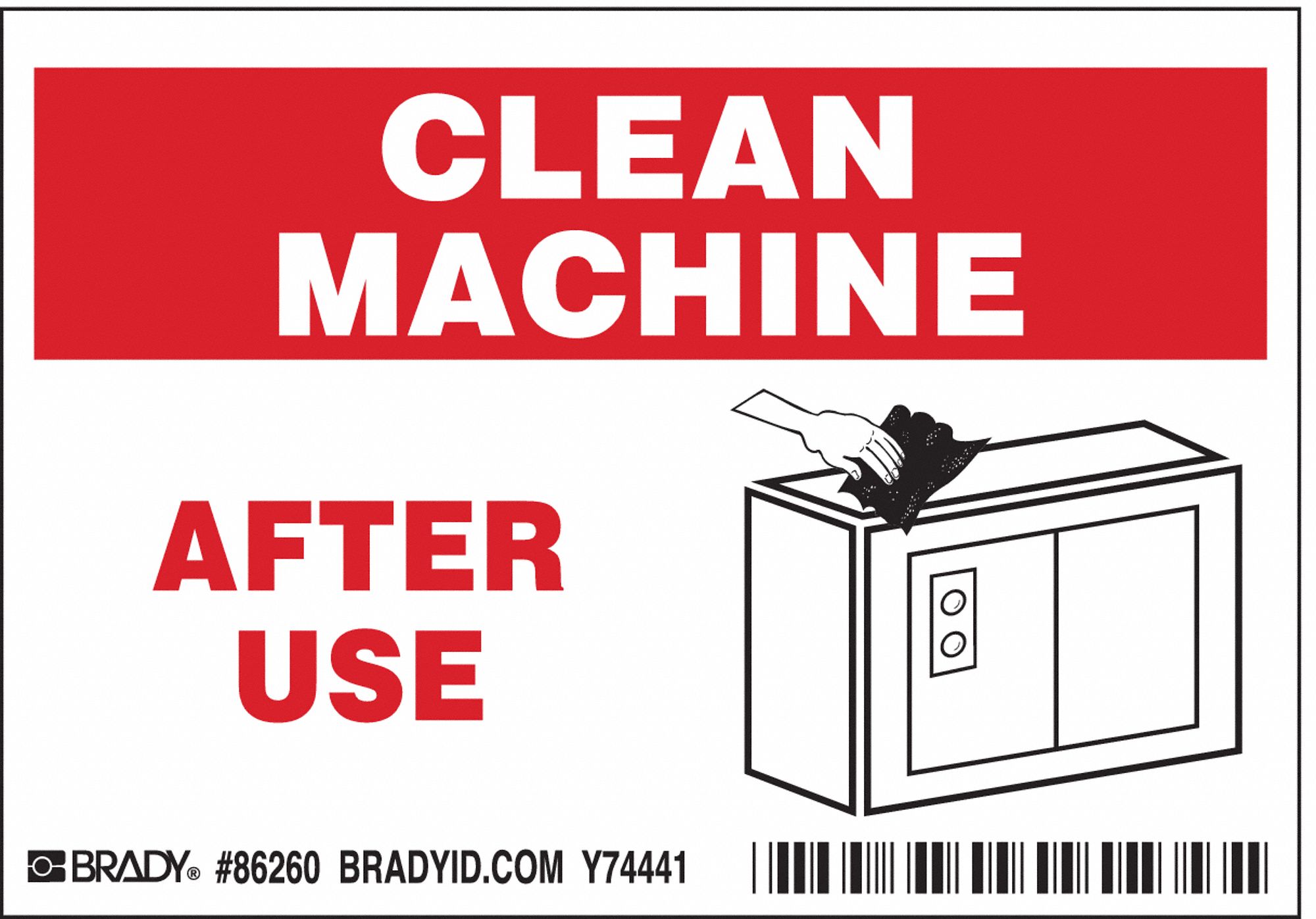 Label: Polyester, Adhesive Sign Mounting, 3 1/2 in x 5 in Nominal Sign Size, 0.01 in Thick, 5 PK