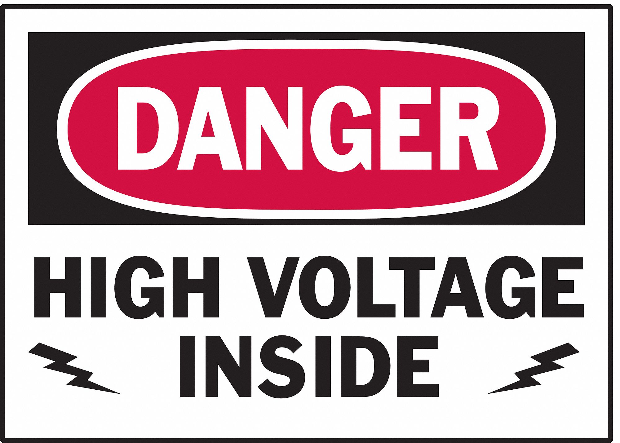 Brady Equipment Label, High Voltage Inside, Sign Header Danger 