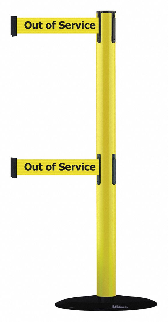 Barrier Post with Belt, Yellow