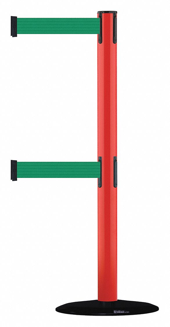 Barrier Post with Belt, 7-1/2 ft. L, Green