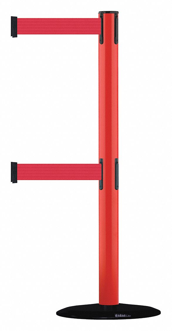 Barrier Post with Belt, 7-1/2 ft. L, Red