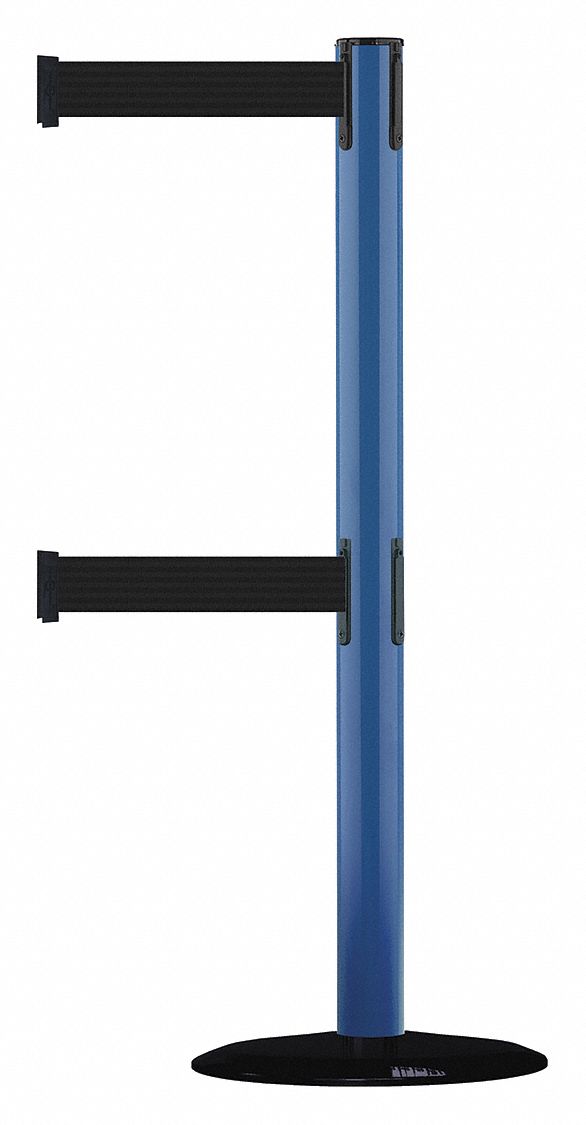 Barrier Post with Belt, 7-1/2 ft. L, Black
