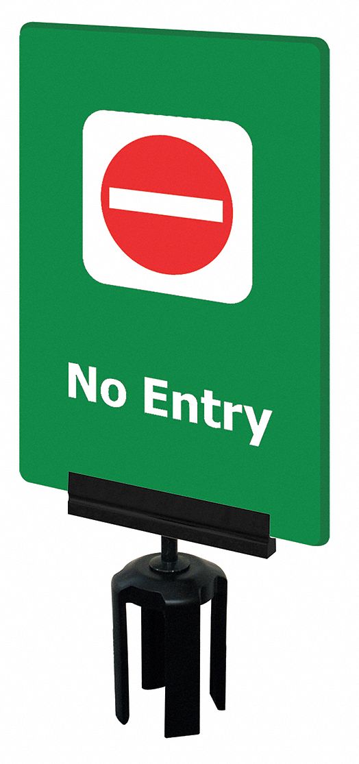 Acrylic Sign, Green, No Entry