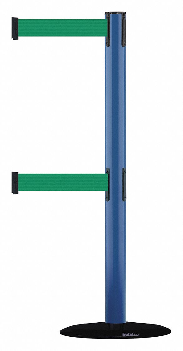 Barrier Post with Belt, 7-1/2 ft. L, Green