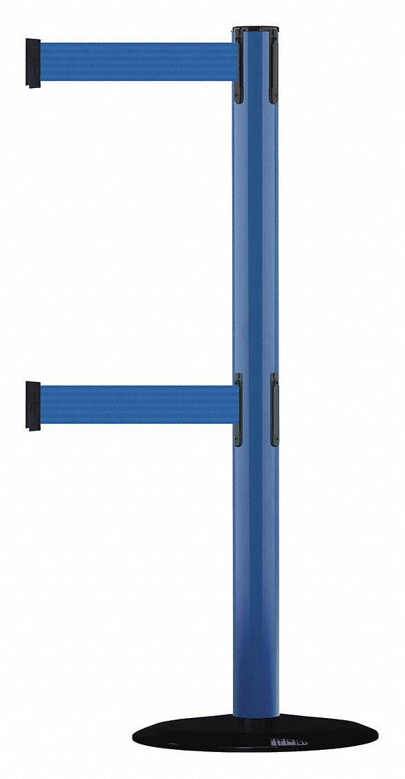 Barrier Post with Belt, 7-1/2 ft. L, Blue