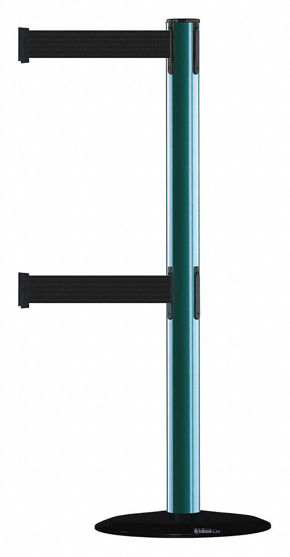 Barrier Post with Belt, 7-1/2 ft. L, Black