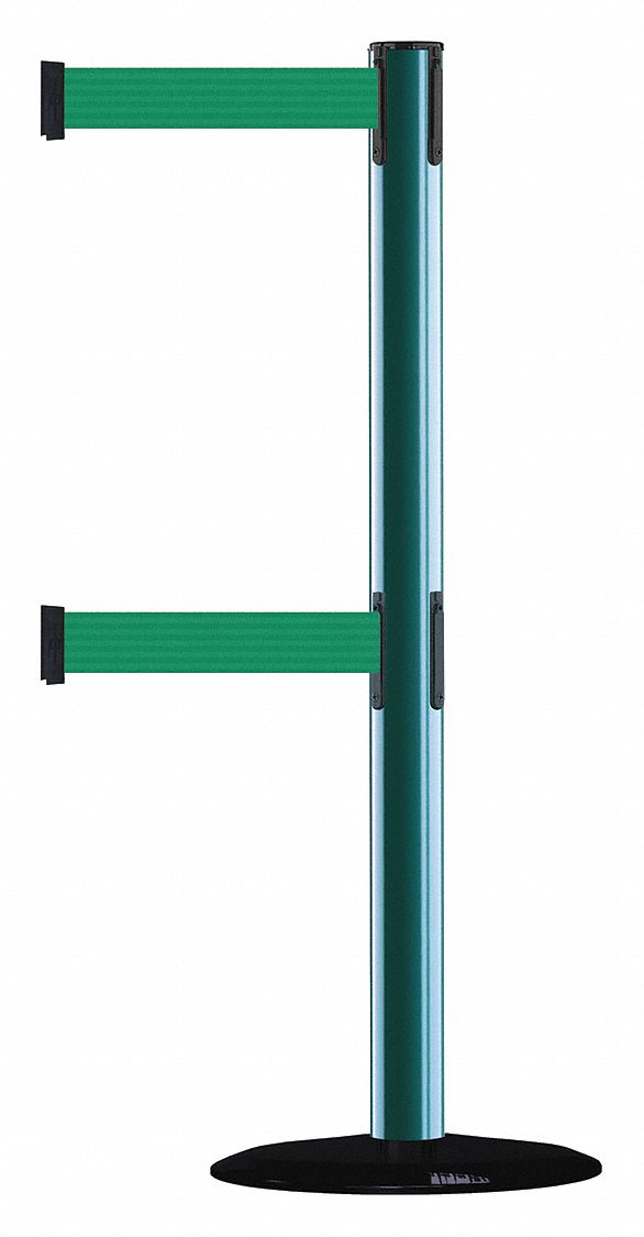 Barrier Post with Belt, 7-1/2 ft. L, Green