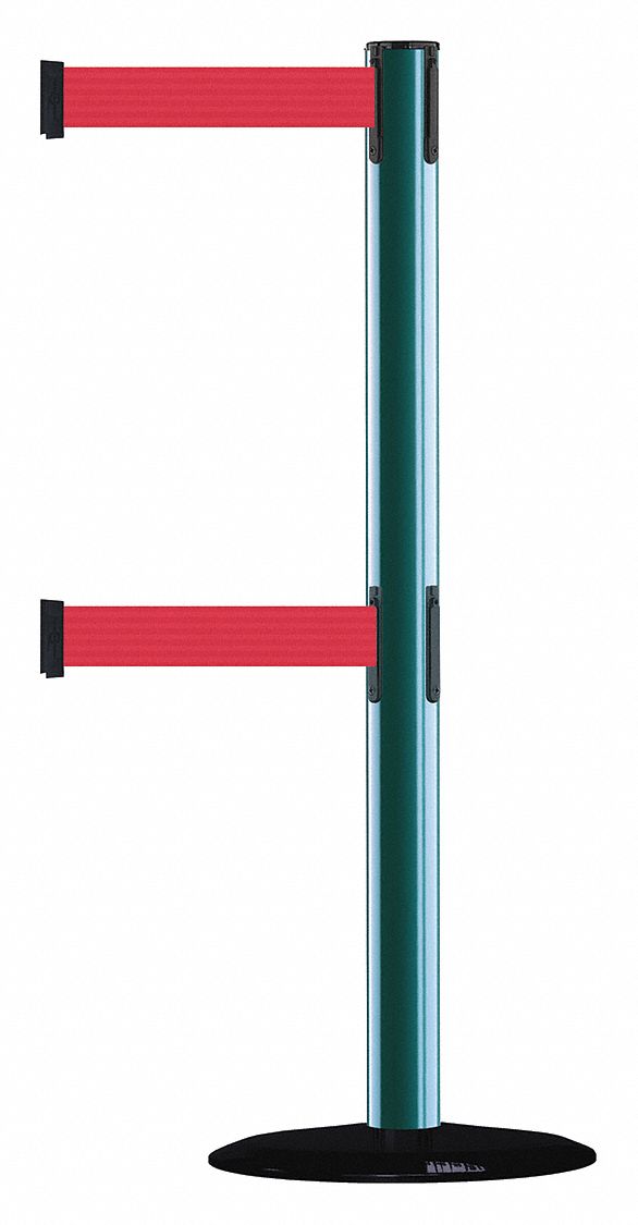 Barrier Post with Belt, 7-1/2 ft. L, Red