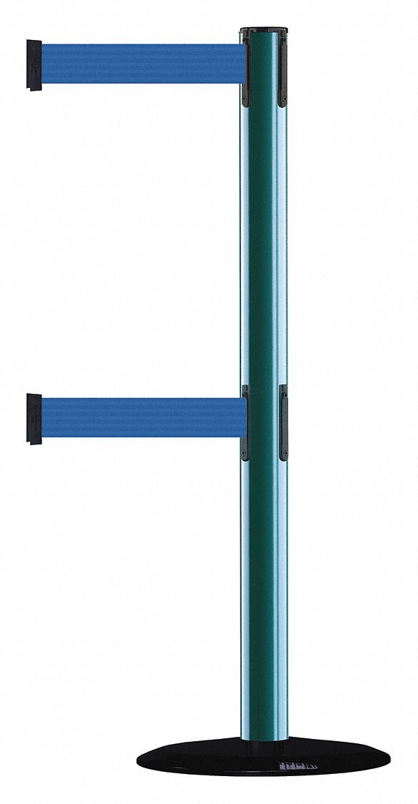 Barrier Post with Belt, 7-1/2 ft. L, Blue