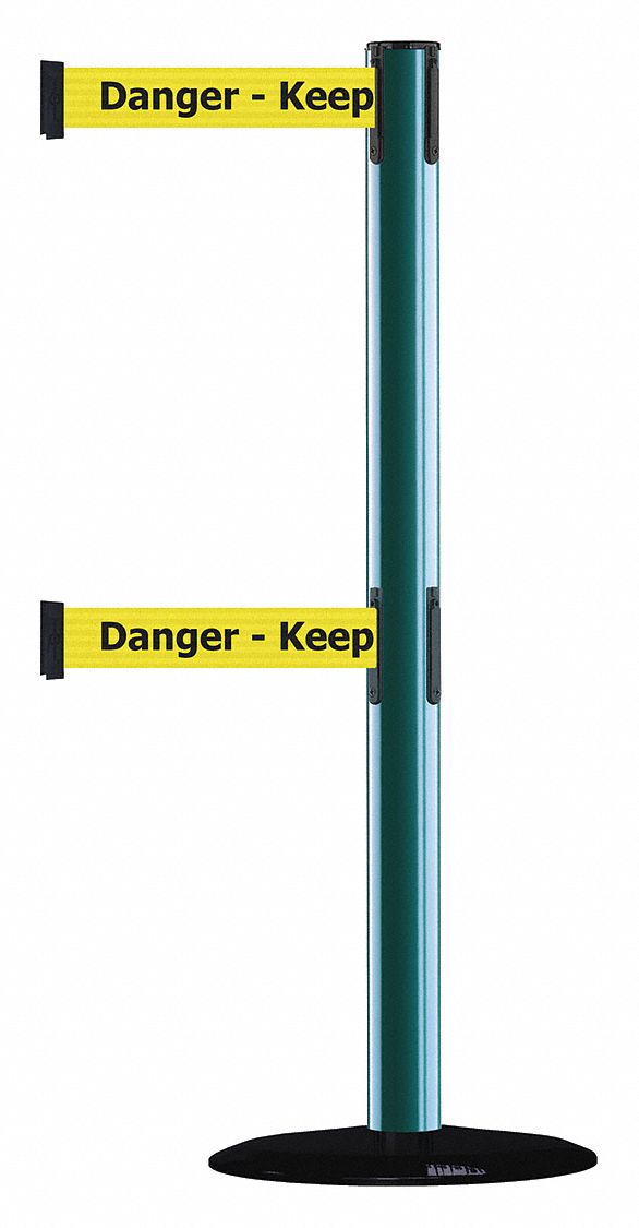 TENSABARRIER, Yellow, Danger Keep Out, Barrier Post With Belt - 3YHK8 ...