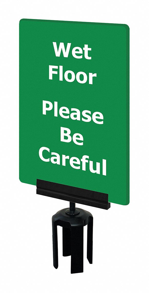 Tensabarrier Acrylic Sign Green Wet Floor 3yhk9 S08 P 28 7x11