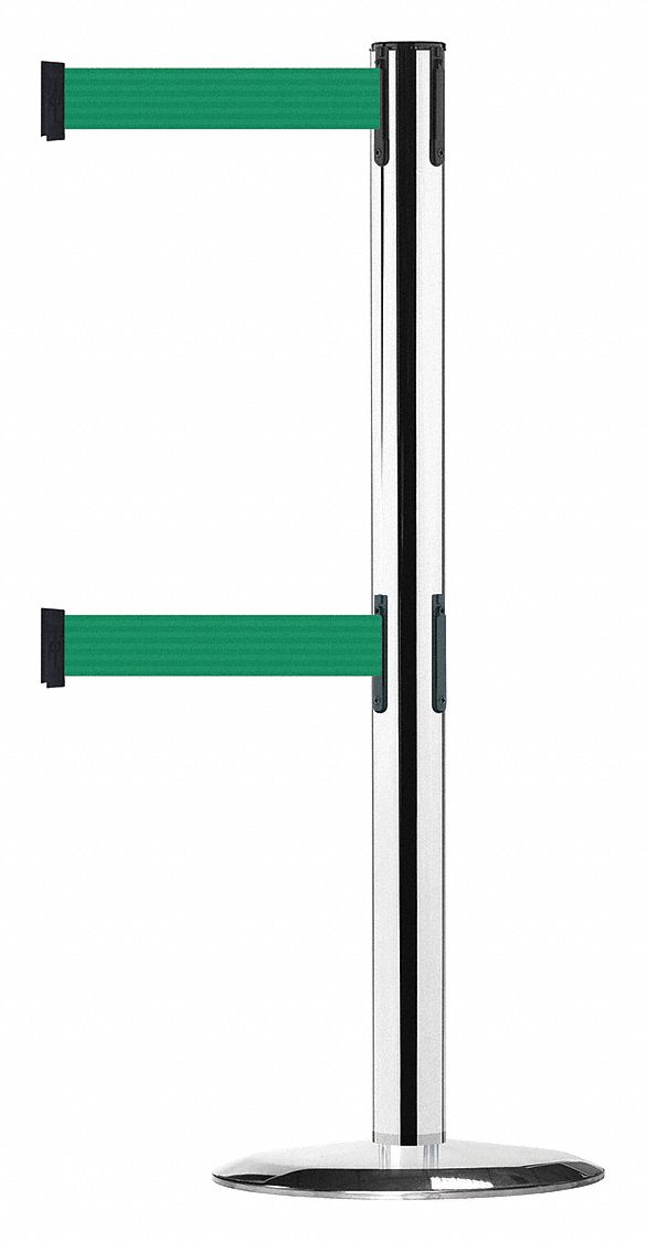 Barrier Post with Belt, 7-1/2 ft. L, Green