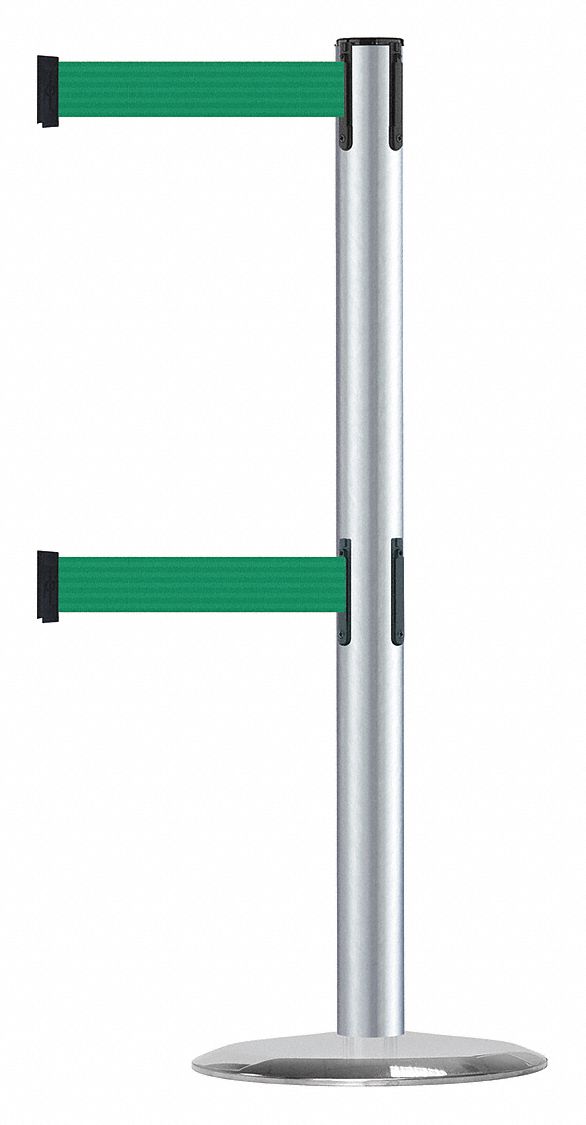 Barrier Post with Belt, 7-1/2 ft. L, Green