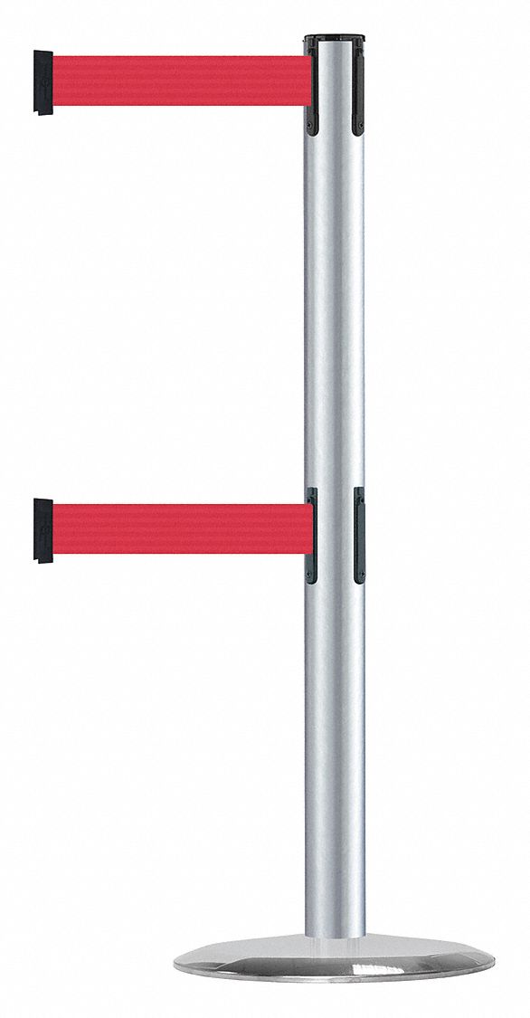Barrier Post with Belt, 7-1/2 ft. L, Red