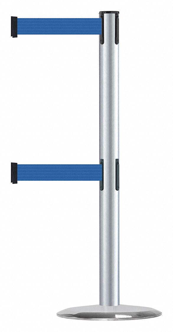 Barrier Post with Belt, 7-1/2 ft. L, Blue