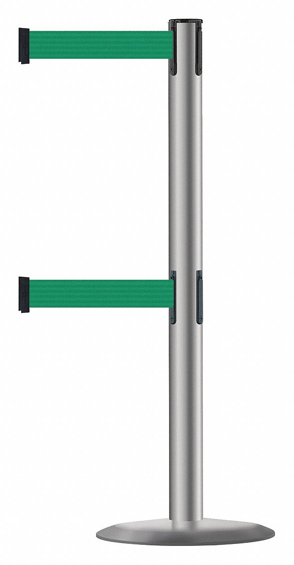 Barrier Post with Belt, 7-1/2 ft. L, Green