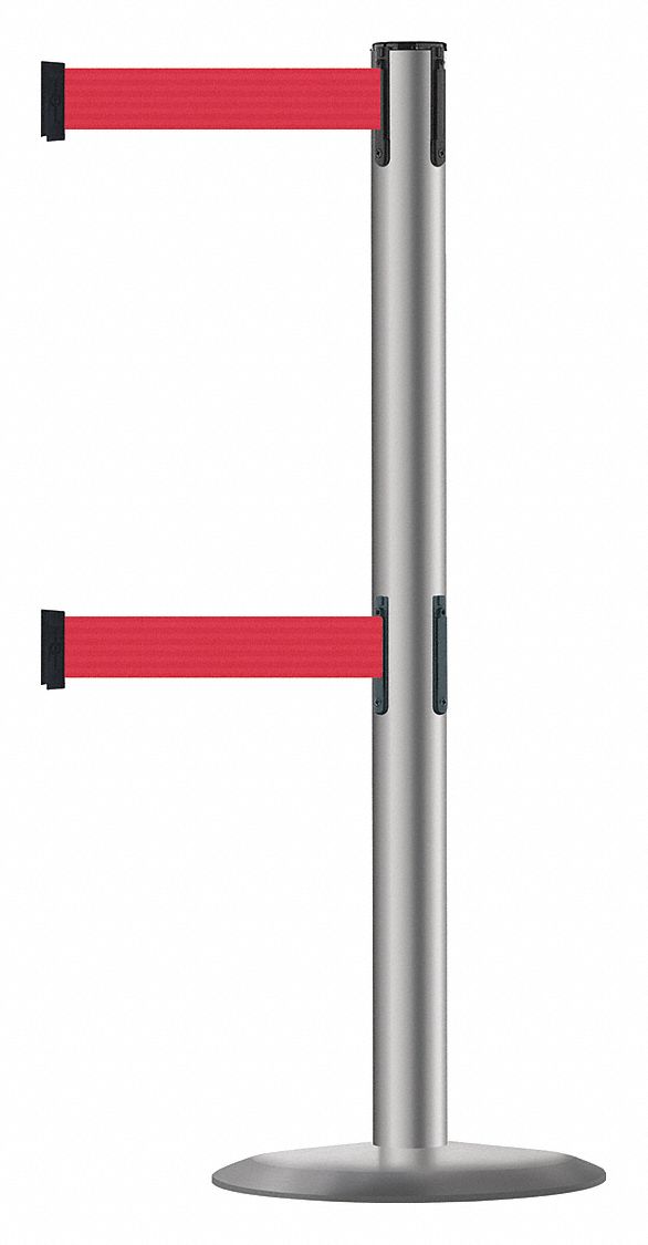 Barrier Post with Belt, 7-1/2 ft. L, Red