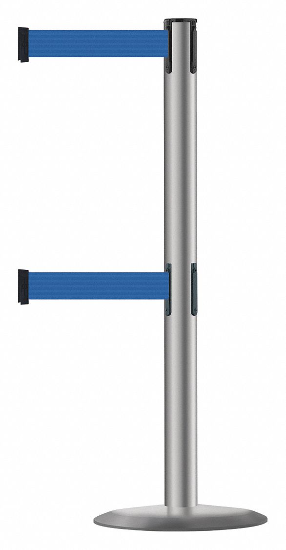 Barrier Post with Belt, 7-1/2 ft. L, Blue