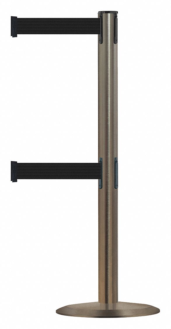 Barrier Post with Belt, 7-1/2 ft. L, Black