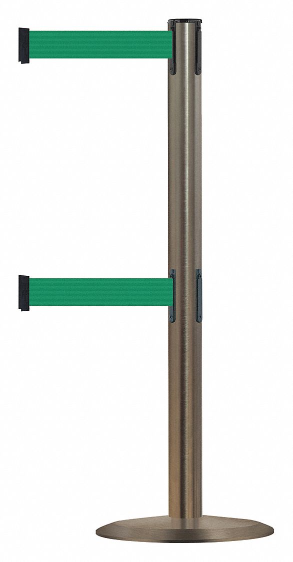 Barrier Post with Belt, 7-1/2 ft. L, Green