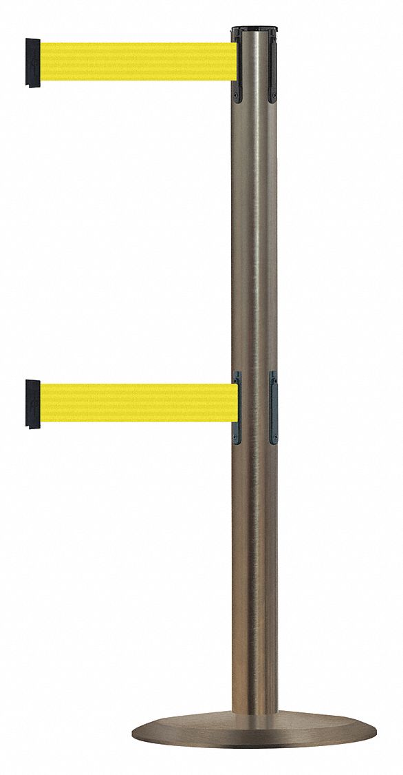 Barrier Post w/ Belt, 7-1/2 ft. L, Yellow
